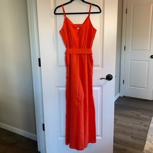 Gorgeous Red-Orange Jumpsuit with Pockets